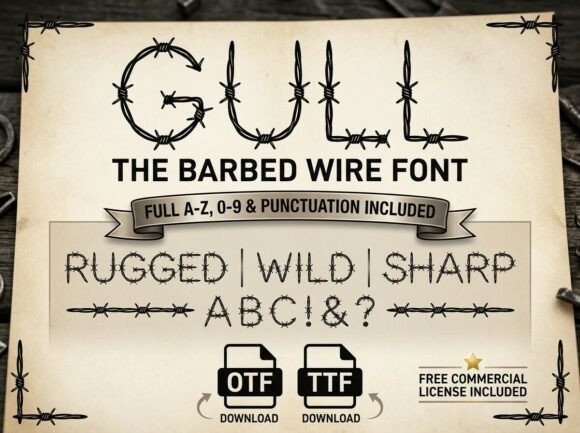 Gull: The Barbed Wire Font for Edgy Design
