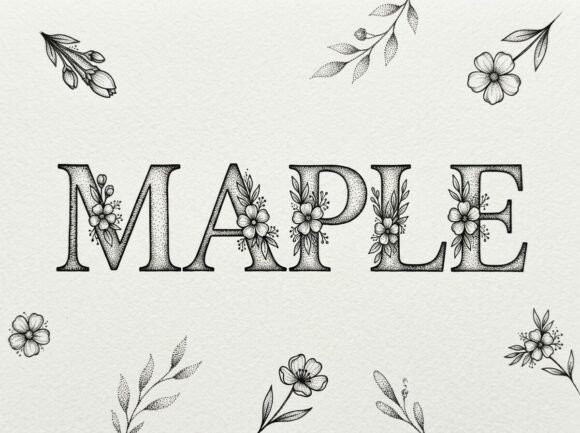 Maple: A Botanical Display Font with Hand-Dotted Charm