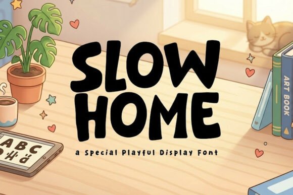 Slow Home: A Modern Display Font for Creative Projects